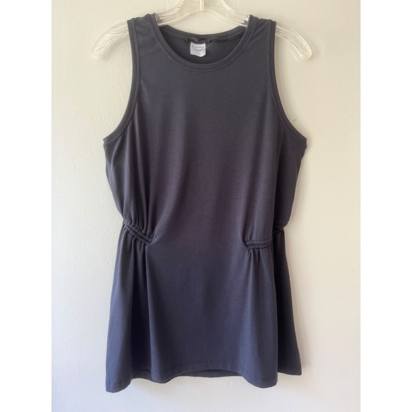 ATHLETA Sz M Air Out Cinch Tank Top Black Crew Neck Stretch UPF 25 Pullover - Picture 1 of 6